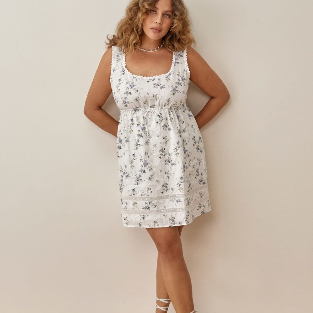 Reformation Moss Linen Dress